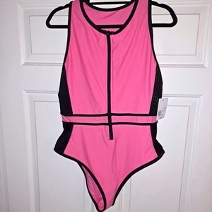 2X Pink and Black Swim Suit